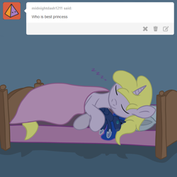 Size: 3000x3000 | Tagged: safe, artist:bigmackintosh, imported from derpibooru, dinky hooves, princess luna, best princess, female, plushie, sleeping, tumblr