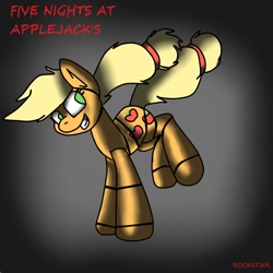 Size: 894x894 | Tagged: safe, imported from derpibooru, applejack, pony, robot, robot pony, five nights at aj's, animatronic, bucking, female, five nights at freddy's, solo