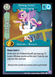 Size: 368x515 | Tagged: safe, imported from derpibooru, princess cadance, shining armor, alicorn, pony, unicorn, card, ccg, crystal games, enterplay, epic wife tossing, fastball special, female, male, mare, stallion