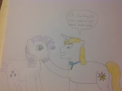 Size: 2592x1936 | Tagged: safe, imported from derpibooru, prince blueblood, rarity, frozen (movie), if only somebody loved you, traditional art