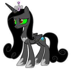 Size: 894x894 | Tagged: safe, artist:blah23z, artist:proenix, imported from derpibooru, king sombra, princess cadance, alicorn, pony, corruptance, corrupted, corrupted cadance, dark magic, evil cadance, female, hoof shoes, jewelry, magic, palette swap, peytral, recolor, simple background, solo, sombra eyes, tiara, transparent background