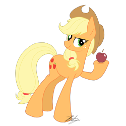 Size: 2000x2000 | Tagged: safe, artist:cloud-dash, imported from derpibooru, applejack, apple, female, food, solo