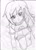 Size: 1024x1408 | Tagged: safe, artist:alesarox, imported from derpibooru, rainbow dash, equestria girls, bedroom eyes, cute, dashabetes, deviantart watermark, drawing, female, monochrome, obtrusive watermark, solo, traditional art, watermark