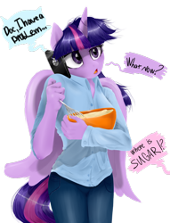 Size: 1024x1340 | Tagged: safe, artist:supermare, imported from derpibooru, twilight sparkle, anthro, female, implied pinkie pie, simple background, solo, transparent background, twilight sparkle (alicorn)