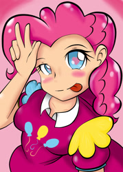 Size: 860x1200 | Tagged: safe, artist:noisyvox, artist:thearcano13, imported from derpibooru, pinkie pie, human, female, humanized, solo