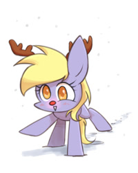 Size: 800x1000 | Tagged: safe, artist:joycall6, imported from derpibooru, derpy hooves, pegasus, pony, antlers, female, mare, reindeer antlers, rudolph the red nosed reindeer, solo