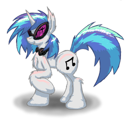 Size: 800x800 | Tagged: safe, artist:theerotictaco, imported from derpibooru, dj pon-3, vinyl scratch, female, fluffy, headphones, solo