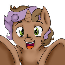 Size: 900x900 | Tagged: safe, artist:jointsupermodel, imported from derpibooru, oc, oc only, oc:vecto rings, gap teeth, offspring, parent:button mash, parent:sweetie belle, parents:sweetiemash