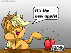 Size: 1200x900 | Tagged: safe, artist:neoncel, imported from derpibooru, applejack, pony, apple, female, solo