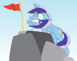 Size: 5400x4288 | Tagged: safe, artist:justablankflank, imported from derpibooru, minuette, pony, unicorn, absurd resolution, female, flag, horseshoes, peak, solo