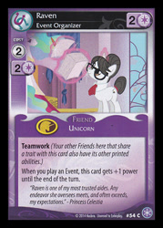 Size: 344x480 | Tagged: safe, imported from derpibooru, princess celestia, raven, ccg, crystal games, enterplay