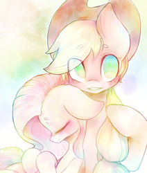 Size: 846x997 | Tagged: safe, artist:dear-cotton-candy, imported from derpibooru, applejack, fluttershy, friendshipping