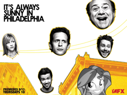 Size: 1024x768 | Tagged: safe, imported from derpibooru, sunset shimmer, equestria girls, charlie day, danny devito, glenn howerton, it's always sunny in philadelphia, kaitlin olson, rob mcelhenney