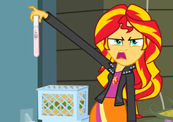 Size: 1016x720 | Tagged: safe, imported from derpibooru, sunset shimmer, equestria girls, exploitable meme, female, meme, pregnancy test, solo, sunset is disgusted