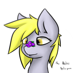 Size: 1024x1024 | Tagged: safe, artist:snow-fangs, imported from derpibooru, derpy hooves, pegasus, pony, female, flower, mare, solo