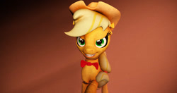 Size: 1231x649 | Tagged: safe, imported from derpibooru, applejack, pony, robot, robot pony, five nights at aj's, 3d, animatronic, applefreddy, bloodshot eyes, female, five nights at freddy's, looking at you, sharp teeth, solo, this will end in tears, this will end in tears and/or death