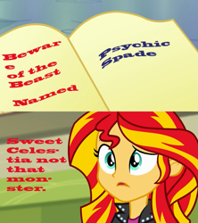 Size: 909x1024 | Tagged: safe, imported from derpibooru, sunset shimmer, equestria girls, rainbow rocks, image macro, journey book, meme, precure, tumblr