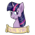 Size: 1000x1000 | Tagged: safe, artist:stockingstreams, imported from derpibooru, twilight sparkle, female, looking at you, old banner, positive ponies, raised eyebrow, smiling, solo