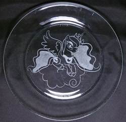 Size: 2180x2116 | Tagged: safe, imported from derpibooru, princess luna, craft, engraving, female, glass, solo