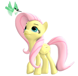 Size: 2298x2231 | Tagged: safe, artist:flare-chaser, imported from derpibooru, fluttershy, hummingbird, 3d, simple background, source filmmaker, transparent background, vector, walking