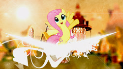 Size: 1920x1080 | Tagged: safe, artist:antylavx, artist:xpesifeindx, imported from derpibooru, fluttershy, blurry, ponyville, town hall, vector, wallpaper