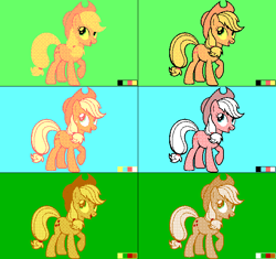 Size: 641x602 | Tagged: safe, artist:brightstarclick, artist:bryastar, imported from derpibooru, applejack, 4 color palette, cga, limited palette