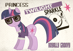 Size: 1053x745 | Tagged: safe, artist:thisisdashie, imported from derpibooru, part of a set, twilight sparkle, unicorn, 60s, glasses, retro, unicorn twilight