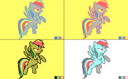 Size: 641x401 | Tagged: safe, artist:brightstarclick, artist:bryastar, imported from derpibooru, rainbow dash, 4 color palette, cga, limited palette, pixel art