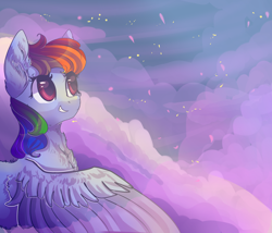 Size: 3500x3000 | Tagged: dead source, safe, artist:bonbrony, imported from derpibooru, rainbow dash, chest fluff, cloud, cloudy, ear fluff, female, fluffy, sky, solo