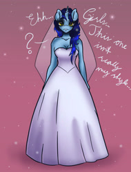 Size: 3740x4921 | Tagged: safe, artist:pitchyy, imported from derpibooru, oc, oc only, oc:louder speakers, anthro, clothes, dress, solo