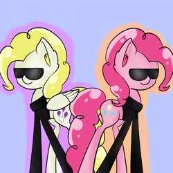 Size: 5555x5555 | Tagged: safe, artist:bambinen, imported from derpibooru, pinkie pie, surprise, pony, absurd resolution, duo, sunglasses