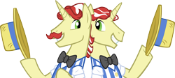 Size: 2945x1320 | Tagged: dead source, safe, artist:catnipfairy, imported from derpibooru, flam, flim, the super speedy cider squeezy 6000, duo, flim flam brothers, hat, simple background, transparent background, vector