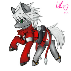 Size: 500x500 | Tagged: safe, artist:cennybunz, imported from derpibooru, pony, blazblue, ponified, ragna the bloodedge, solo