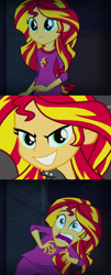 Size: 584x1440 | Tagged: safe, imported from derpibooru, sunset shimmer, equestria girls, exploitable meme, image macro, meme, self paradox, sunset screamer