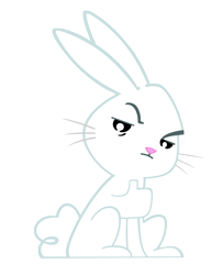 Size: 2048x2520 | Tagged: safe, artist:flare-chaser, imported from derpibooru, angel bunny, rabbit, approves, lidded eyes, male, raised eyebrow, simple background, sitting, solo, thumbs up, transparent background, vector