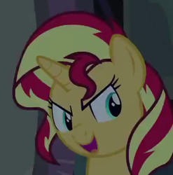 Size: 408x413 | Tagged: safe, imported from derpibooru, screencap, sunset shimmer, pony, unicorn, equestria girls, female, solo