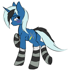 Size: 2965x2983 | Tagged: safe, artist:strachattack, imported from derpibooru, oc, oc only, pony, unicorn, clothes, male, socks, solo, stallion, striped socks