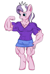 Size: 1317x1949 | Tagged: safe, artist:eko1986, imported from derpibooru, diamond tiara, anthro, clothes, diamond-hard tiara, female, flexing, muscles, my muscle pony, simple background, solo, torn clothes, transparent background, wardrobe malfunction