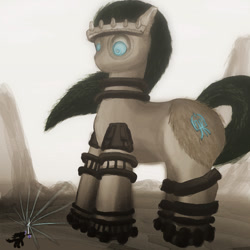 Size: 800x800 | Tagged: safe, artist:atlur, deleted from derpibooru, imported from derpibooru, crossover, ponified, shadow of the colossus