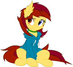 Size: 7141x6528 | Tagged: safe, artist:a-jewel-of-rarity, imported from derpibooru, oc, oc only, oc:shyra, absurd resolution, clothes, heterochromia, hoodie, messy mane, simple background, solo, trace, transparent background