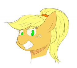 Size: 1000x892 | Tagged: safe, artist:honebuto, imported from derpibooru, applejack, female, portrait, simple background, solo