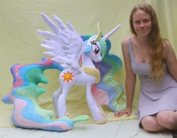 Size: 1012x790 | Tagged: safe, artist:nazegoreng, imported from derpibooru, princess celestia, human, clothes, dress, irl, irl human, photo, plushie