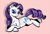 Size: 1024x694 | Tagged: safe, artist:oreopata, imported from derpibooru, rarity, pony, unicorn, eyes open, female, horn, lying down, mare, solo, watermark