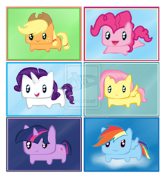 Size: 900x964 | Tagged: safe, artist:burdmcleod, imported from derpibooru, applejack, fluttershy, pinkie pie, rainbow dash, rarity, twilight sparkle, chibi, mane six