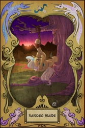 Size: 1204x1799 | Tagged: safe, artist:robd2003, imported from derpibooru, mayor mare, hanging, rope, tarot, tarot card