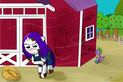 Size: 1800x1200 | Tagged: safe, artist:halflingpony, imported from derpibooru, rarity, spike, pony, simple ways, duo, rarihick