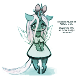 Size: 902x902 | Tagged: safe, artist:lumineko, imported from derpibooru, queen chrysalis, oc, oc only, oc:fluffle puff, pony, :o, bipedal, blushing, chibi, crying, crysalis, cute, cutealis, looking at you, open mouth, pixiv, shy, solo