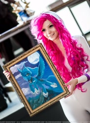 Size: 1170x1600 | Tagged: safe, imported from derpibooru, fili-second, pinkie pie, princess luna, human, power ponies (episode), cosplay, irl, irl human, photo, power ponies