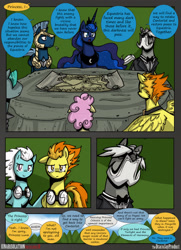 Size: 1950x2700 | Tagged: safe, artist:dracojayproduct, imported from derpibooru, fleetfoot, princess luna, spitfire, oc, oc:reginald, oc:reginald whitmane, pony, comic:lunar isolation, comic