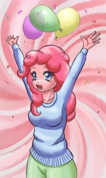 Size: 3000x5000 | Tagged: safe, artist:jay156, imported from derpibooru, pinkie pie, human, clothes, female, humanized, pony coloring, solo, sweater